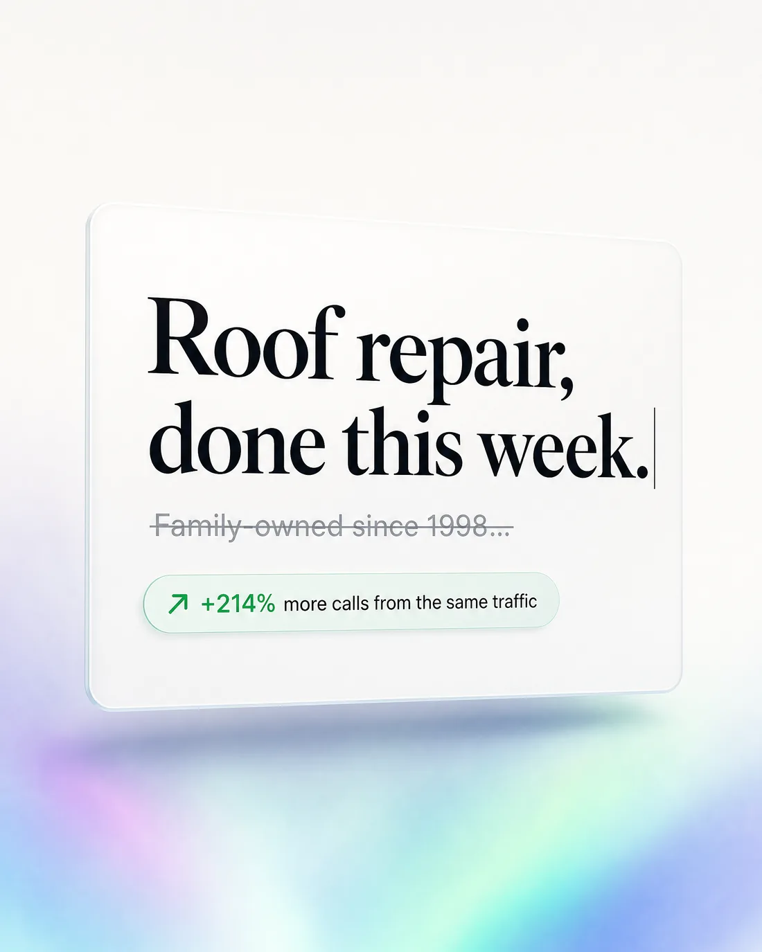 Copy that asks for the job — headline replacing the generic line