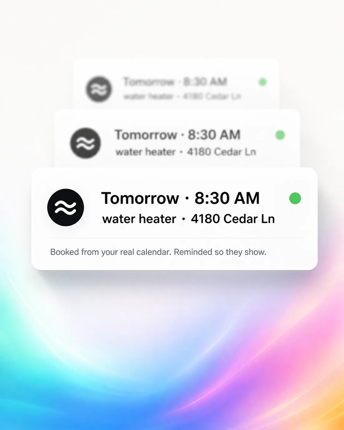 Booking confirmations with the reminder chain