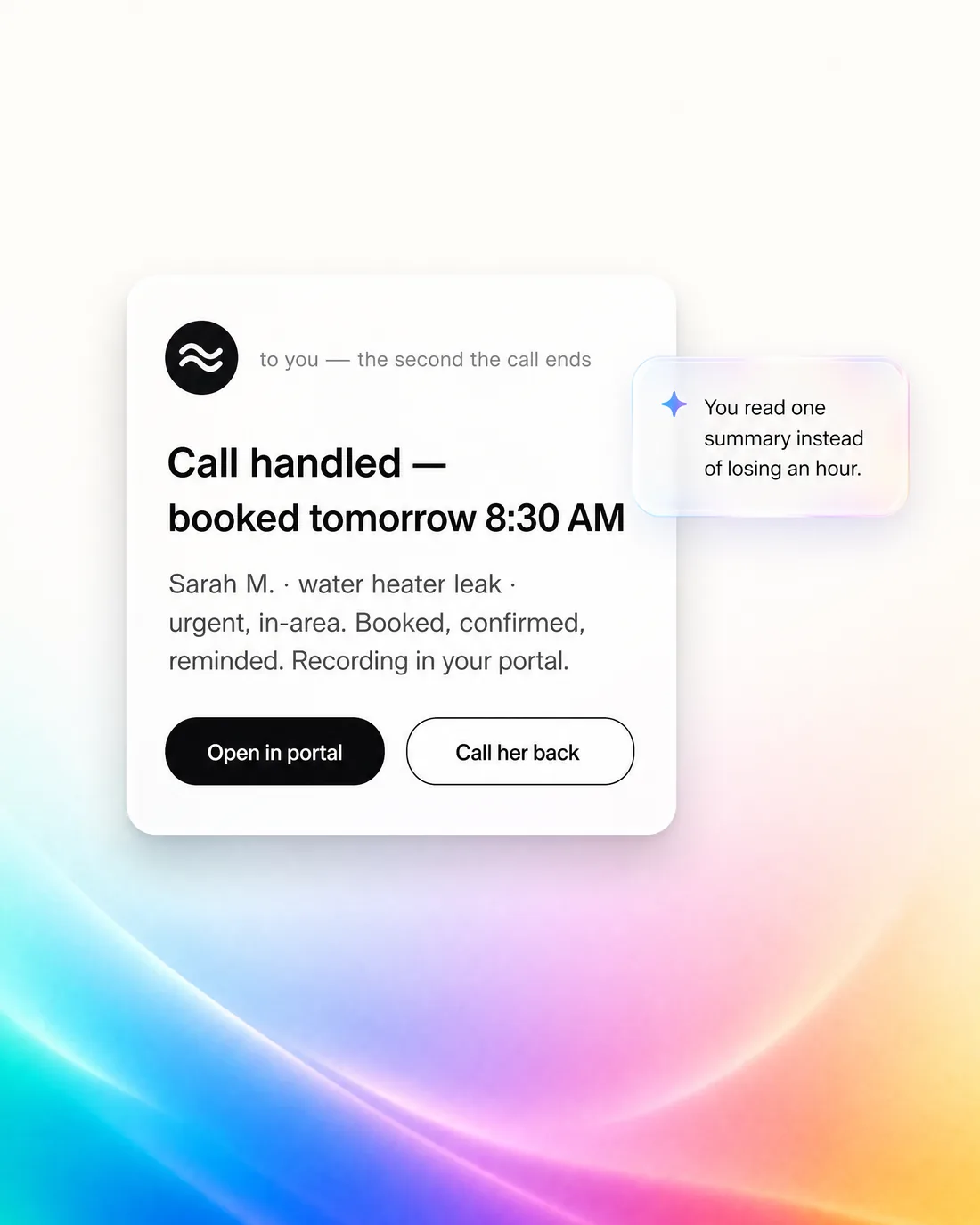 The summary text, not a voicemail